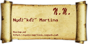 Nyókó Martina névjegykártya